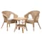 Baxton Studio Abbey Modern Bohemian Natural Brown Antique Rattan 3Piece Living Room Set 219-12717-12718-ZORO - alternate 6